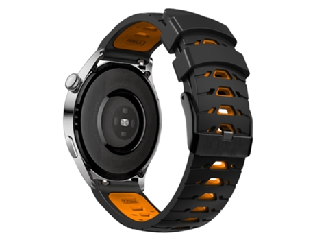 Correa de Silicona con agujeros trapezoidales para Samsung Galaxy Watch 5 40mm/44mm/5 Pro 45mm - naranja negro