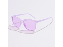 Gafas de ciclismo unisex cuadradas de estilo retro de los años 2000 con lentes grises degradadas y protección UV400 MDUG (morado claro)