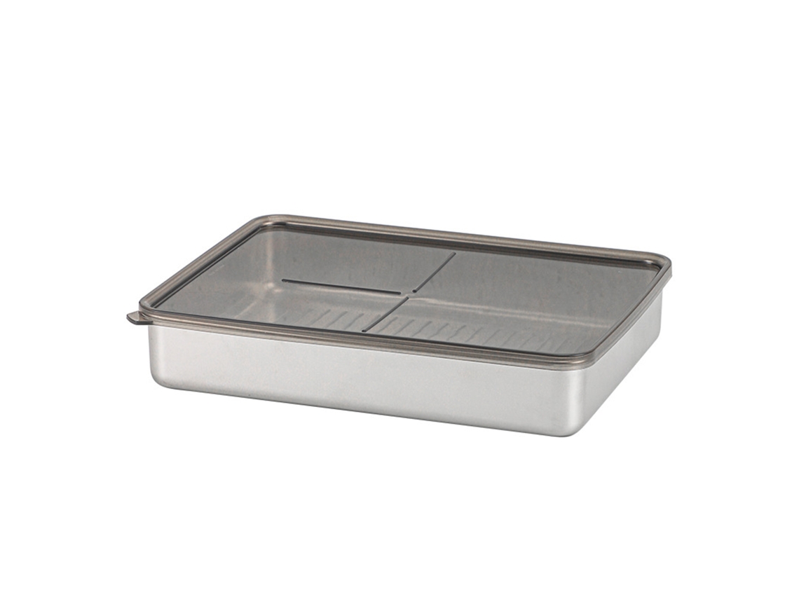 Recipiente De Acero Inoxidable 304 Con Tapa Hermética, 2000 Ml, Rectangular, Para Aperitivos, A Prueba De Fugas.
