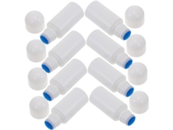 Conjunto De 8 Frascos Compactos Multiuso Brancos De 50ml Com Esponja, Ideais Para Viagens, Esportes E Mochilas.