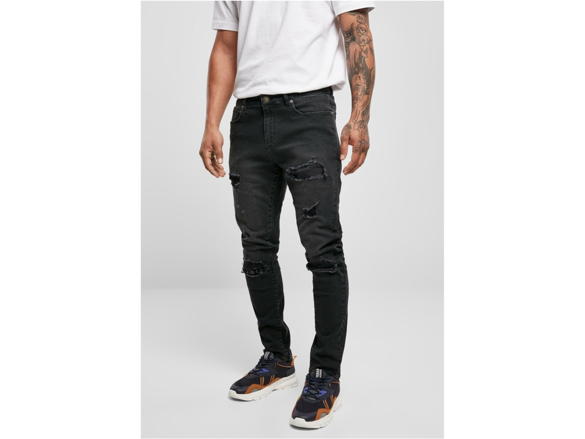 Pantalones de mezclilla top negro para hombre