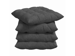 Cojines para asiento, 4 unidades, gris oscuro, 40 x 40 x 6 cm, HARLANV1