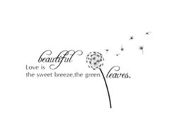 Adhesivo decorativo de pared Baok con el lema "El amor es bello" para sala de estar y dormitorio.