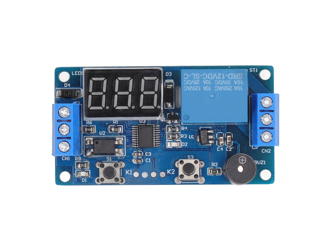 Módulo De Relé De Tiempo Retardo Con Pantalla Digital, Anti-interferencia Y Buzzer, Programable En Línea