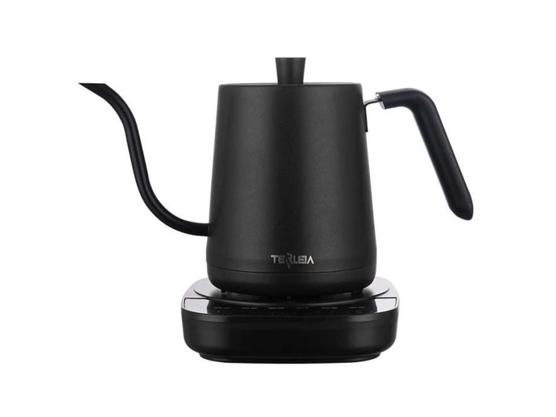 Hervidor eléctrico Hervidor eléctrico para preparar café Jarra de mano Cuello de cisne Olla de boca fina-Negro-220V