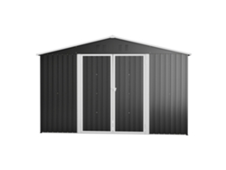 Caseta metálica para jardín, 300 x 252 x 191 cm, XXXL, con techo inclinado, ideal para herramientas, equipo y almacenamiento. Color: Antracita.