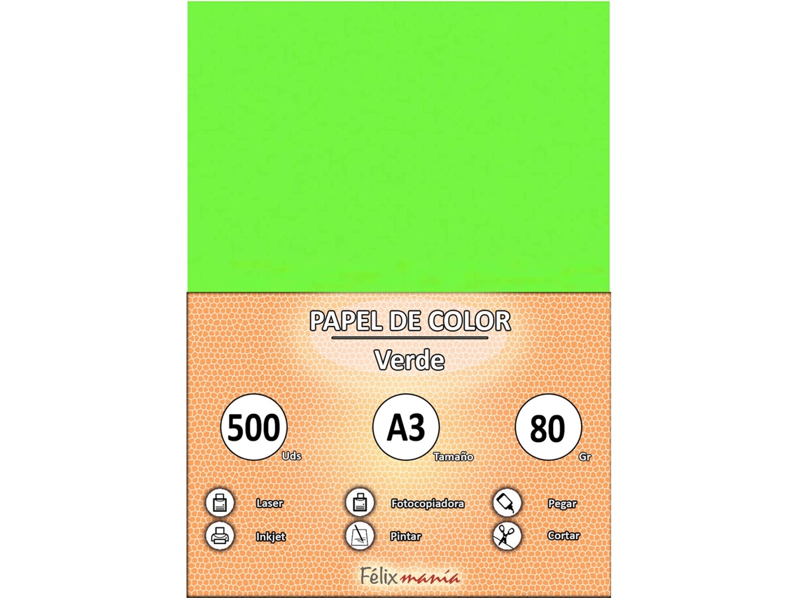 80Gr A3 Papel Verde 500 Hojas