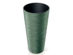 Maceta de color verde tierra con depósito, 30 x 30 x 57,5 ​​cm, capacidad de 15 litros.
