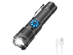 Linterna LED negra Yizhood de 20 000 lúmenes, 5 modos de atenuación continua, zoom, IPX8, ideal para caza, senderismo y acampada.
