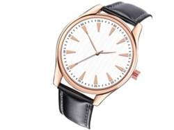 Relógio De Pulseira Para Homens Com Pulseira De Pu, Mostrador Redondo, Display Analógico, Quartzo