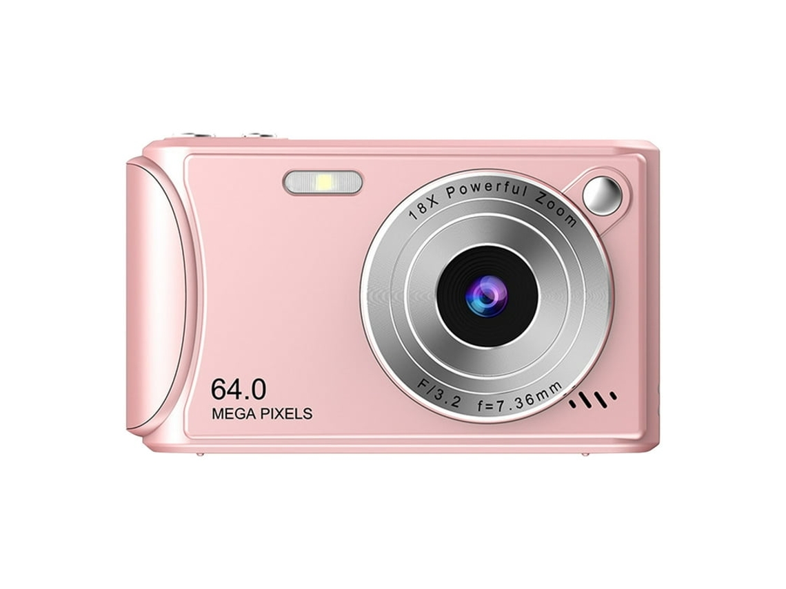 Cámara compacta Eifson con zoom digital de 18x, pantalla IPS de 2,4 pulgadas y 50 MP de interpolación máxima (rosa)