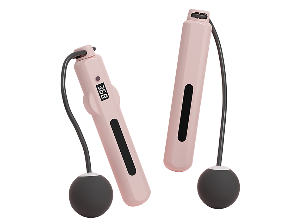 Junli-cuerda Saltar Sin Cable Peso Inteligente Rosa Fitness