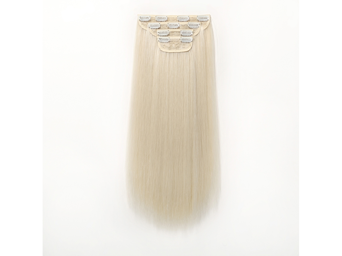 4pcs Extensiones De Pelo Rectas Clip-in 22 Pulgadas Para Look Capado De Mujer