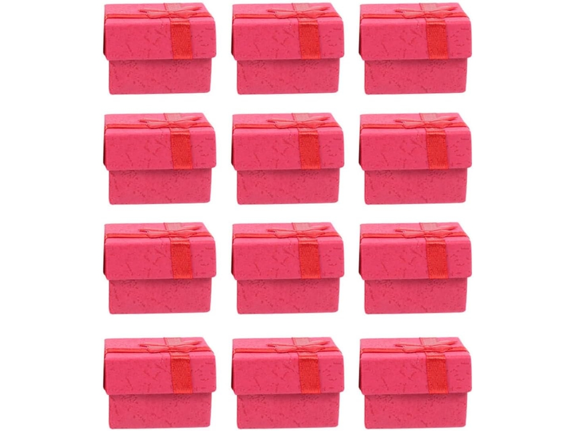 Almacenamiento Joyas Papel 12 Piezas Mujeres Niñas Protección Sencillos Caja Rojo