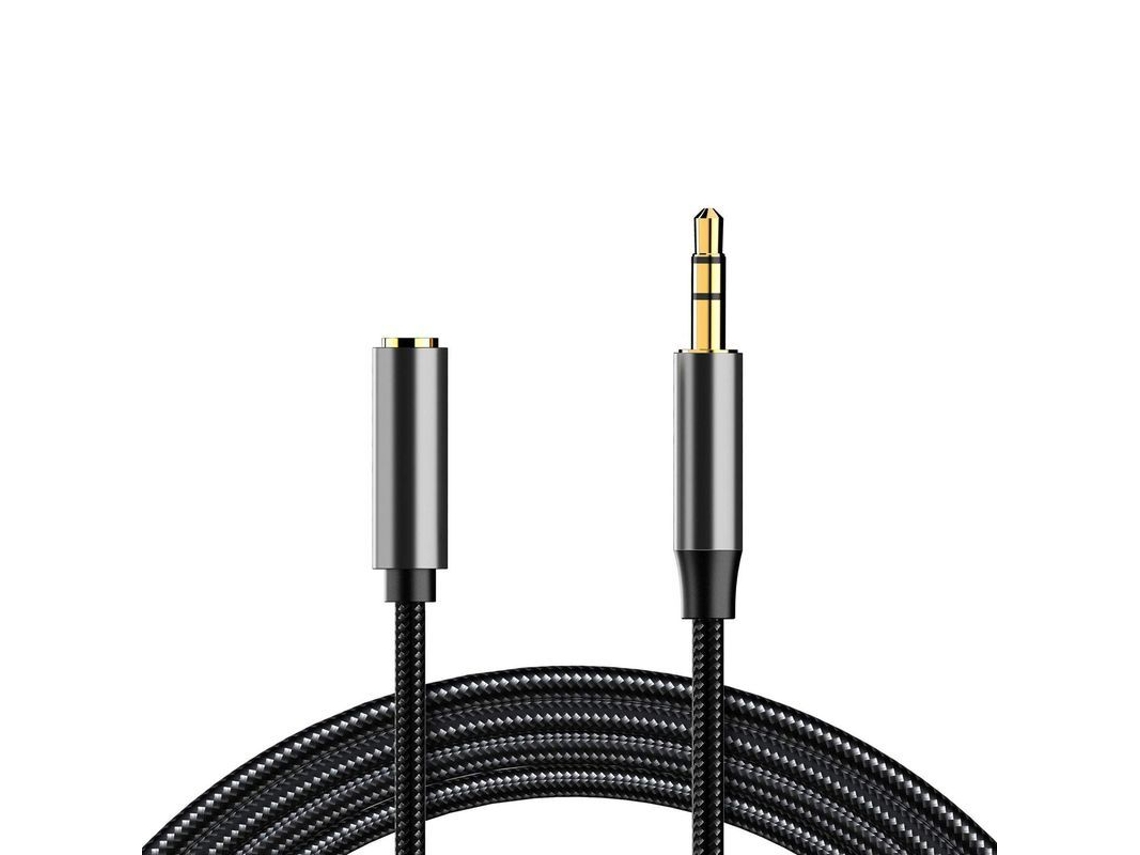 Cable De Extensión Auxiliar Trenzado Linjou De 3,5 Mm - 5 M - Negro