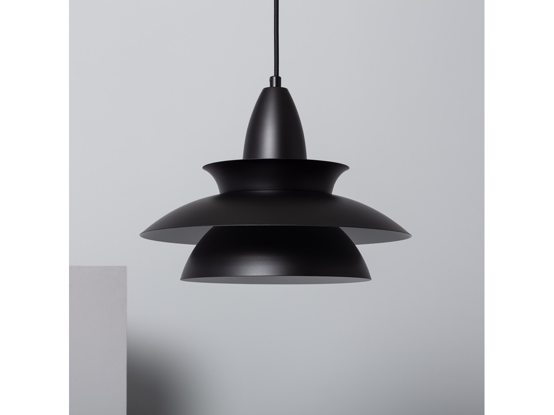Lámpara Colgante LEDKIA (Negro - E27 - 40 W - Aluminio)