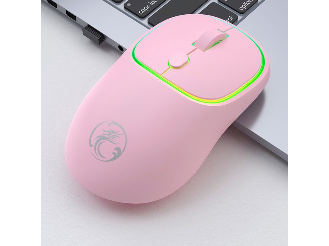 Ratón inalámbrico con luces deslumbrantes, 2.4 G, silencioso, con receptor USB, portátil, para ordenadores de sobremesa y portátiles.