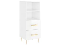 Maison Exclusive - Aparador De Madera Contrachapada Blanco Brillante 34,5x34x90 Cm