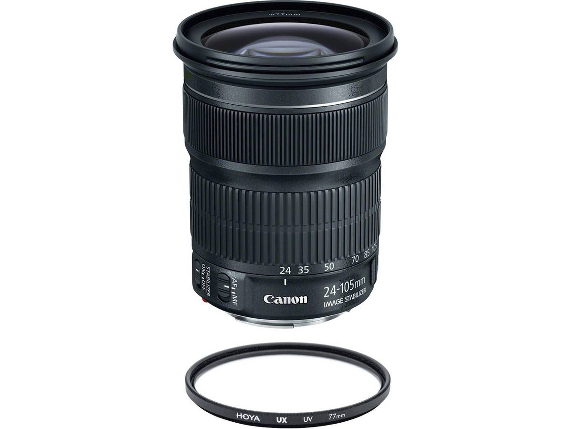 Objetivo CANON EF 24-105mm F3.5-5.6 IS STM (Caja Blanca) + filtro HOYA UX UV 77mm