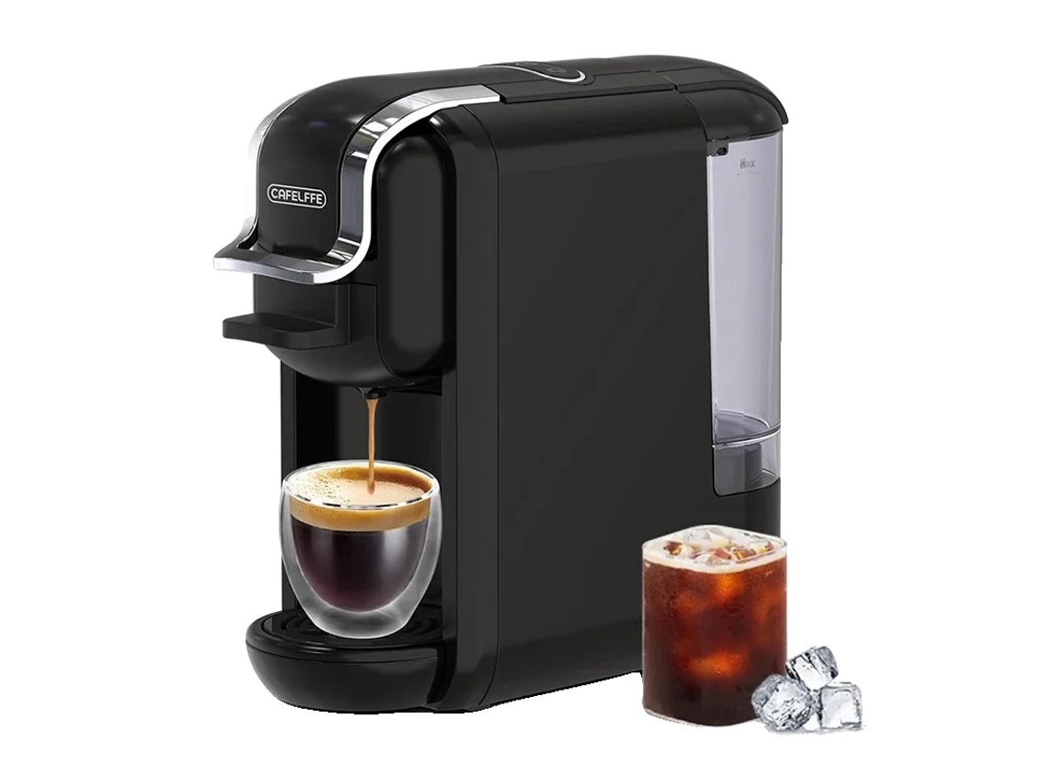Cafetera, presión de bomba de 19 bares, capacidad para 2 tazas, depósito de agua de 0,6 l, color negro, UE