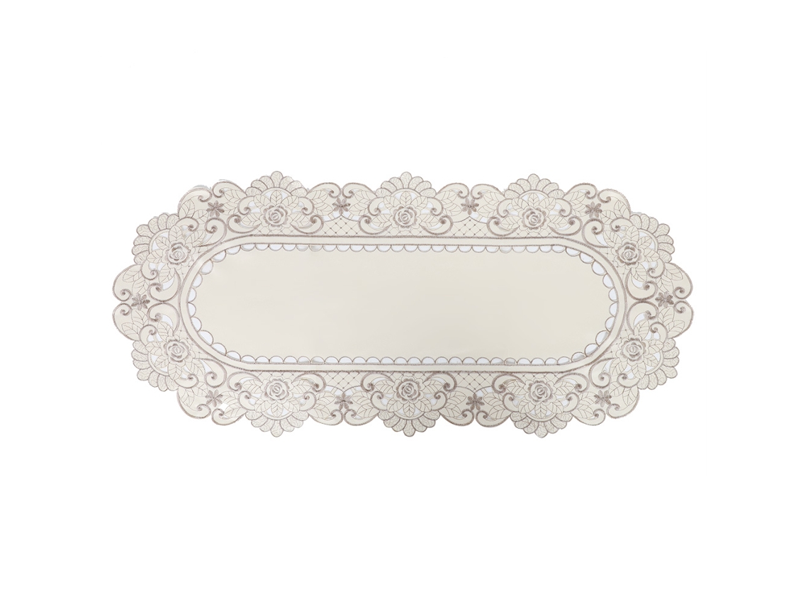 NEVEANCE Banda de Mesa Oval con Bandera Floral Bordada, Mantel para Mesa de Boda, Posavasos (45*30 cm)