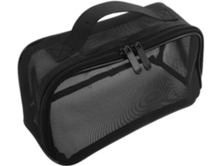 Neceser De Malla Transparente De Gran Capacidad - Neceser Plegable De Nailon Negro