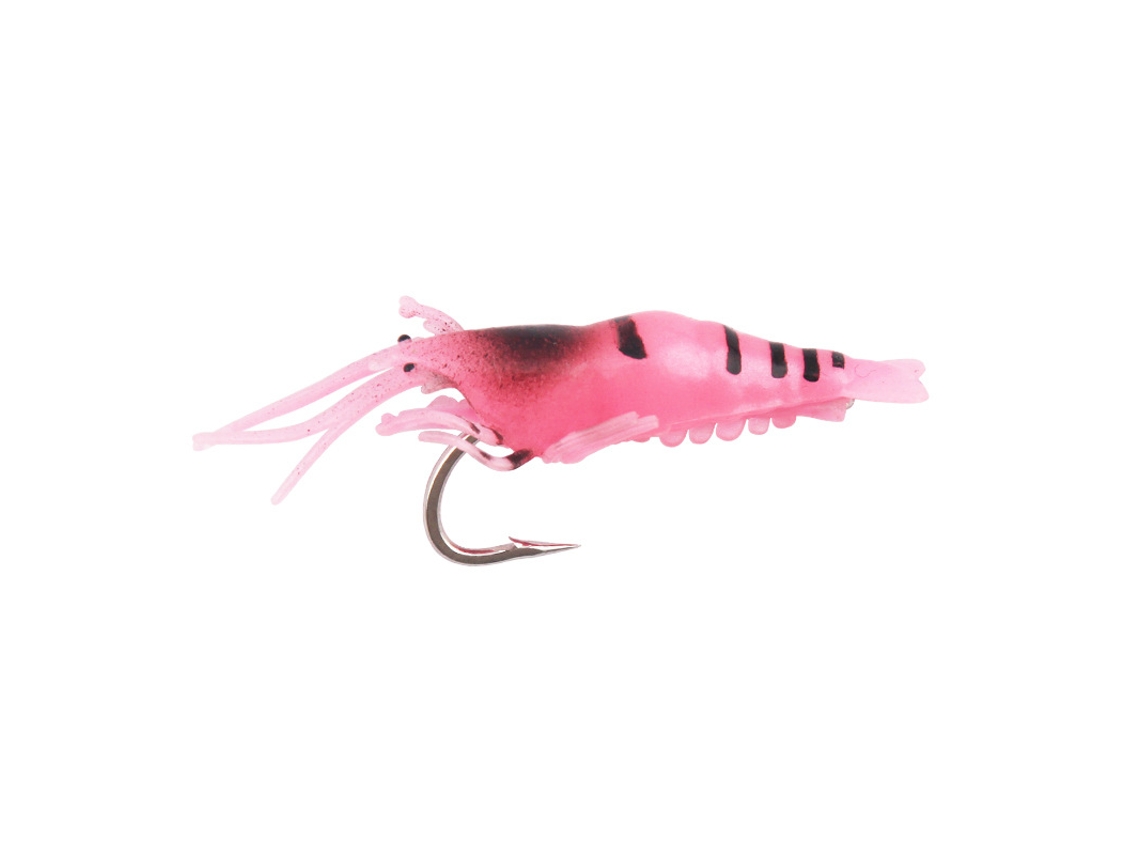 2026rebe-10 Piezas Cebo Artificial Camarón Pvc Con Anzuelo, Lures Para Pesca, Cebos Falsos Camarón, Ideal Para Pesca, Rosa