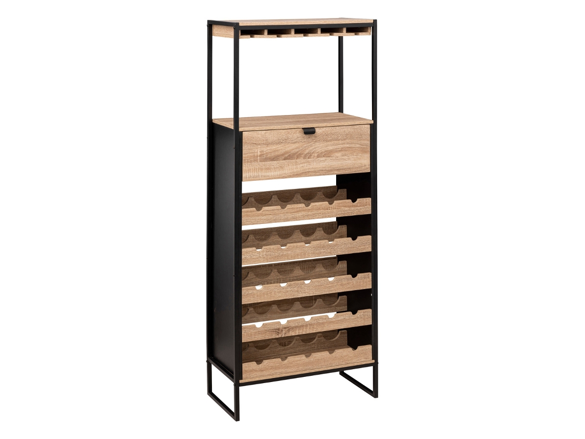 5five - mueble bar aliaj x25 botellas efecto roble natural