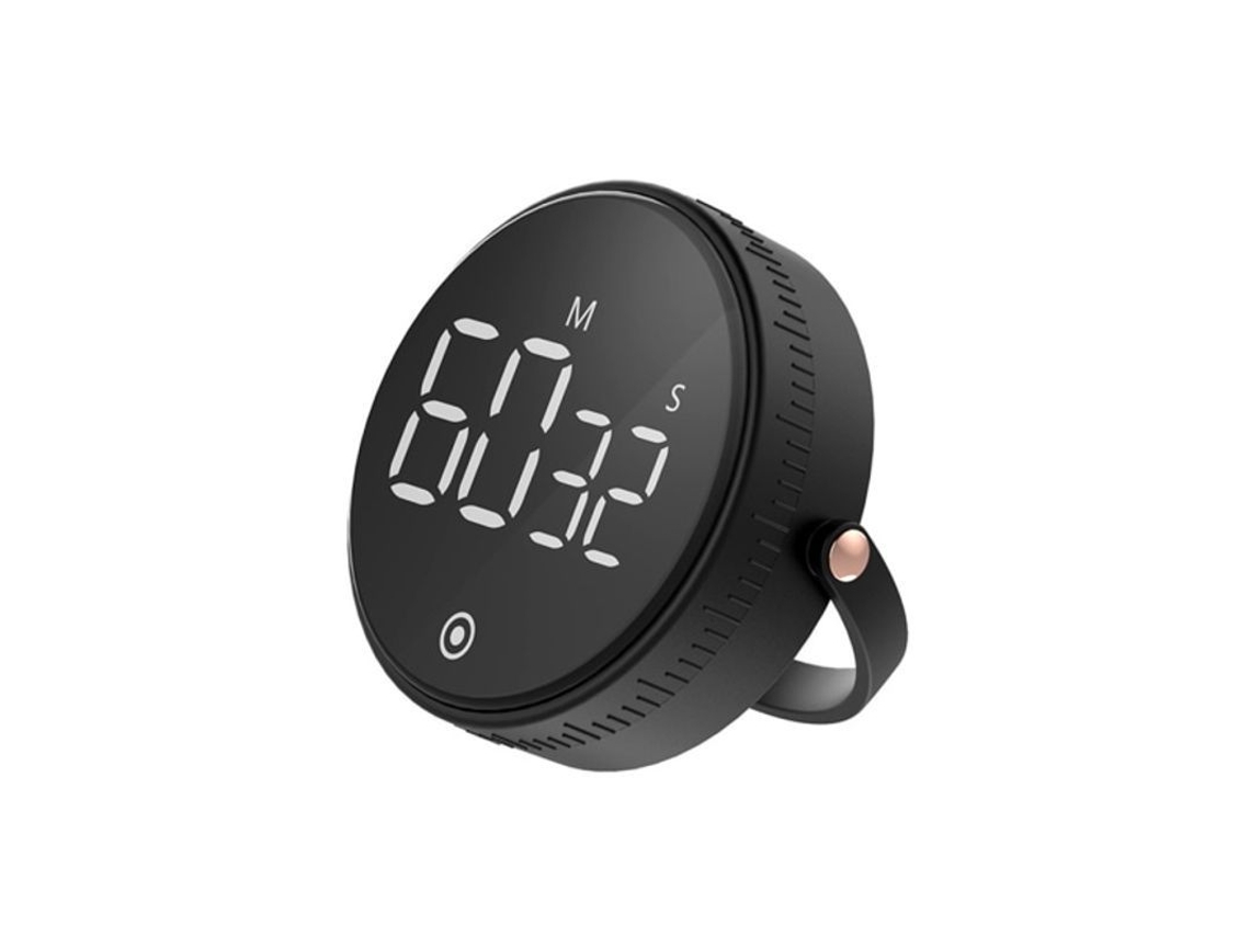 Temporizador de cocina electrónico digital LED Rebe-Timer con soporte negro.