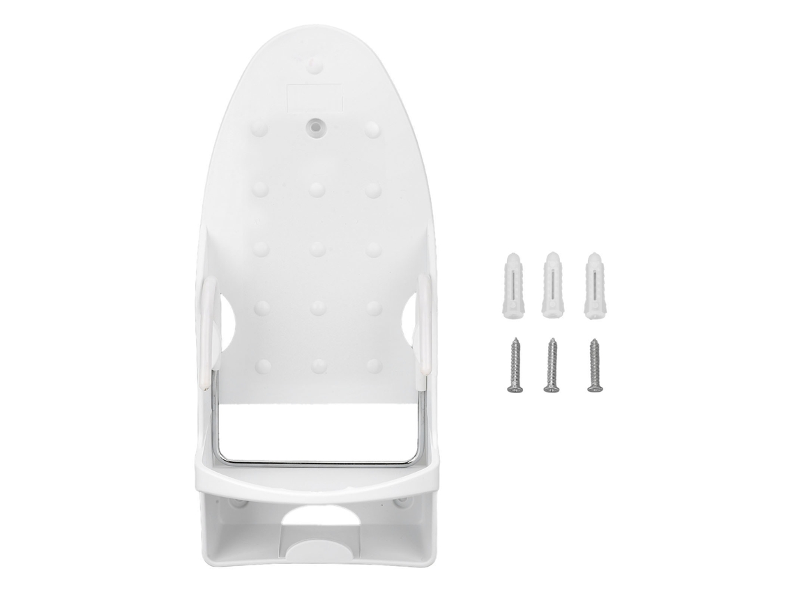 Soporte De Pared 2 En 1 Resistente Al Calor Para Plancha Eléctrica Con Gancho Para Tabla De Planchar - Blanco