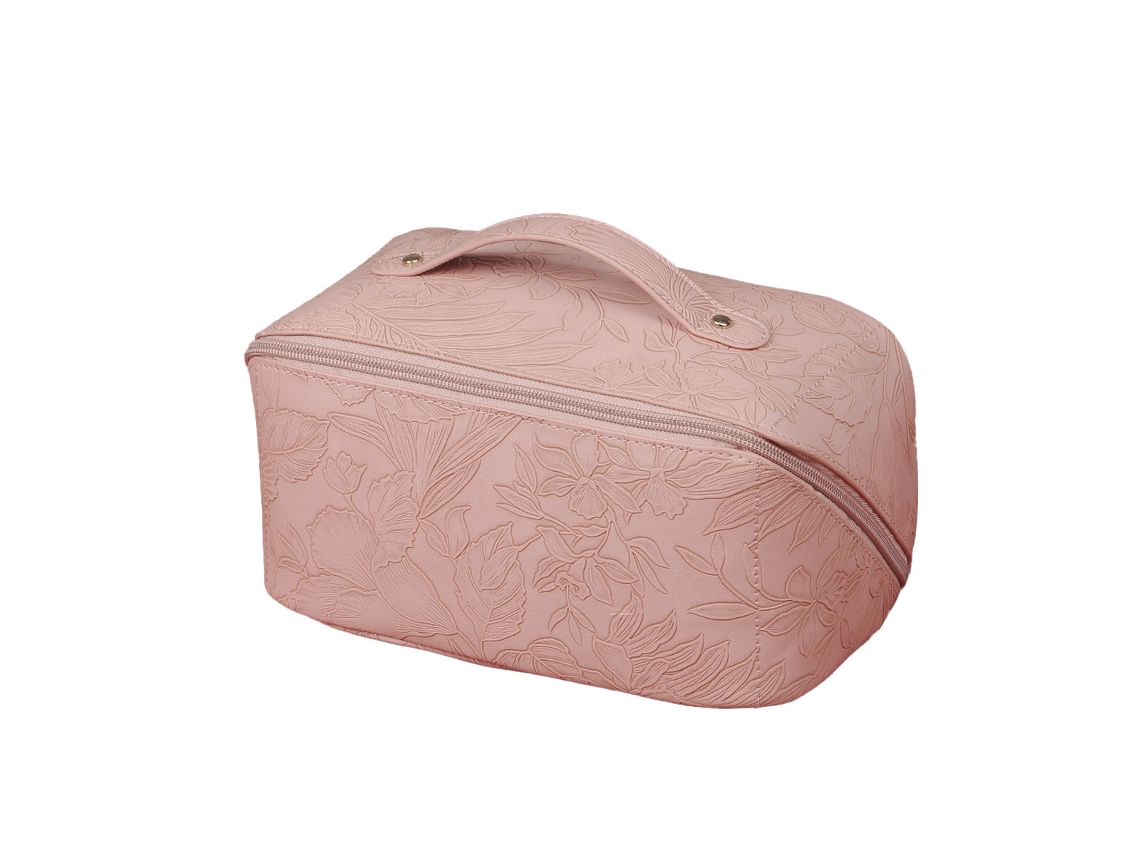 Bolsa de maquillaje grande, para viajes, organizador de cosméticos, impermeable, con correa y divisores NEVEANCE