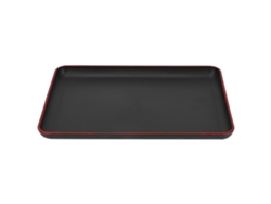 Bandeja redonda de madera estilo japonés, 24 cm, color nogal negro