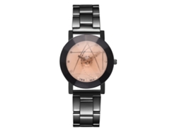 Reloj De Pulsera Sencillo De Cuarzo Para Parejas Con Manecillas Redondas De Aleación (esfera Pequeña Negra)