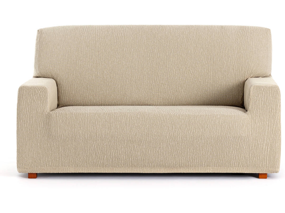 Funda de Sofá 2 Plazas EYSA Premium Troya Tejido Elástico (170 x 70 x 110 cm - Poliéster y Algodón - Crudo)
