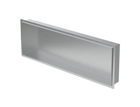 Nicho de ducha 90x30 cm Acero inoxidable plateado Marco oculto Nicho de pared Estante de ducha LUXEBATH