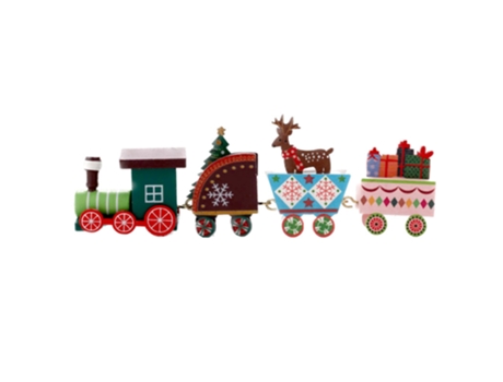 Tren de Navidad de madera Tren de decoración de Navidad para niños Calendario de adviento festivo Regalo de decoración, colorido