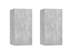 Conjunto 2 Mueble para la televisión VIDAXL Gris Madera contrachapada (30.5x30x60 cm)