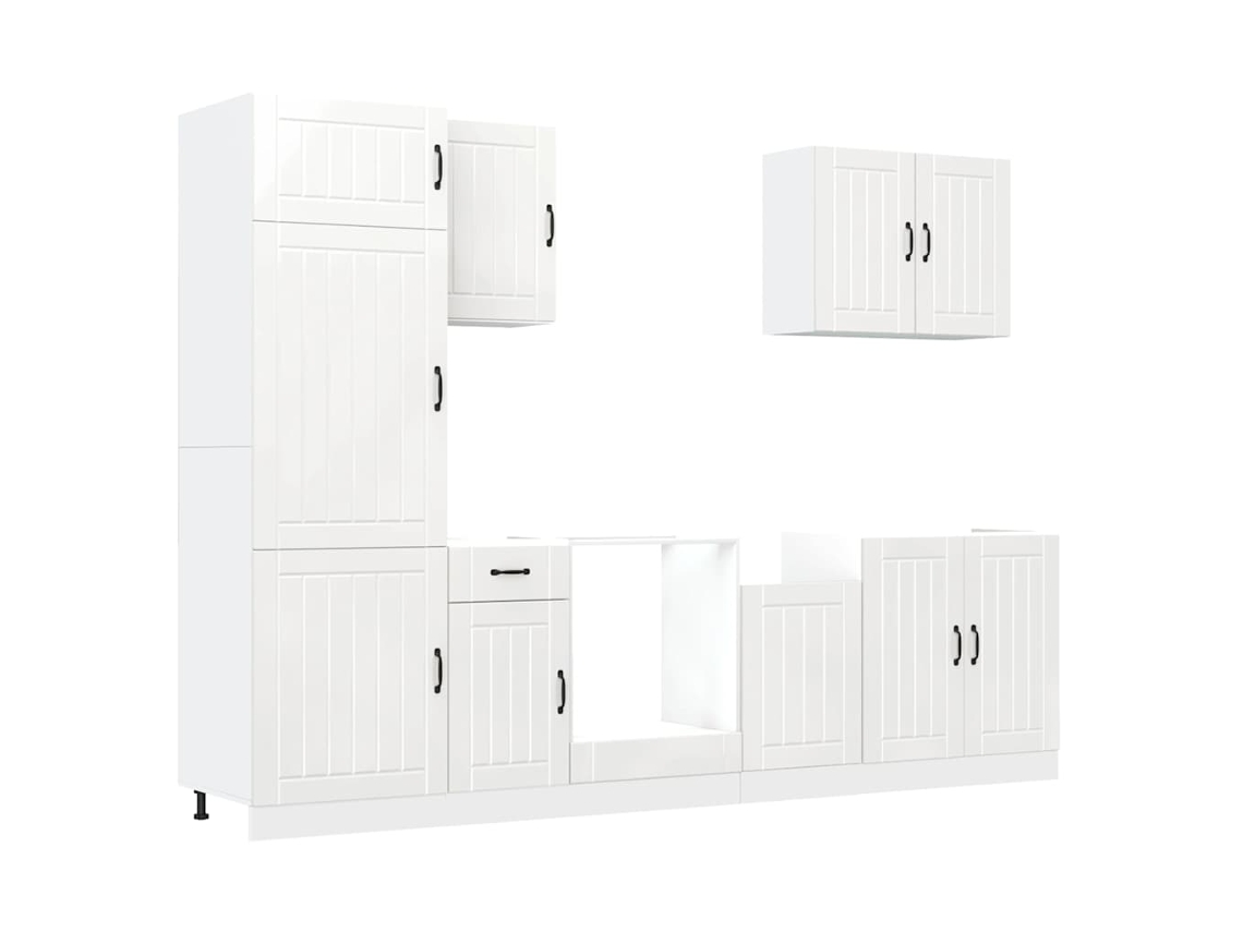 Conjunto de gabinetes de cocina Lucca, blanco brillante, EXCLUSIVO DE LA CASA