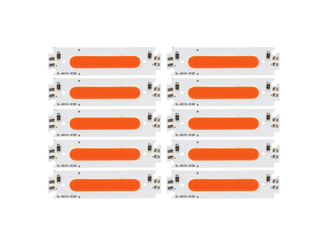 Yncm2026-10pcs Chips Cob Led Perlas De Luz De Tira Larga 12v 2w Para Accesorios De Iluminación Automotriz Luz Roja