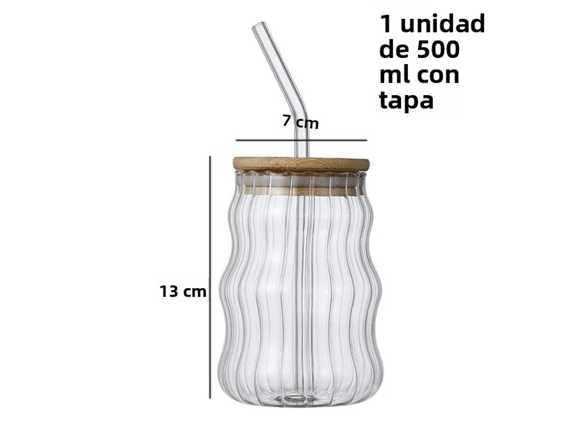 (estilo B, 1 Pieza) Vaso De Vidrio Con Pajita De 500 Ml, Tarro De Cristal, Taza Para Jugo, Café Y Leche