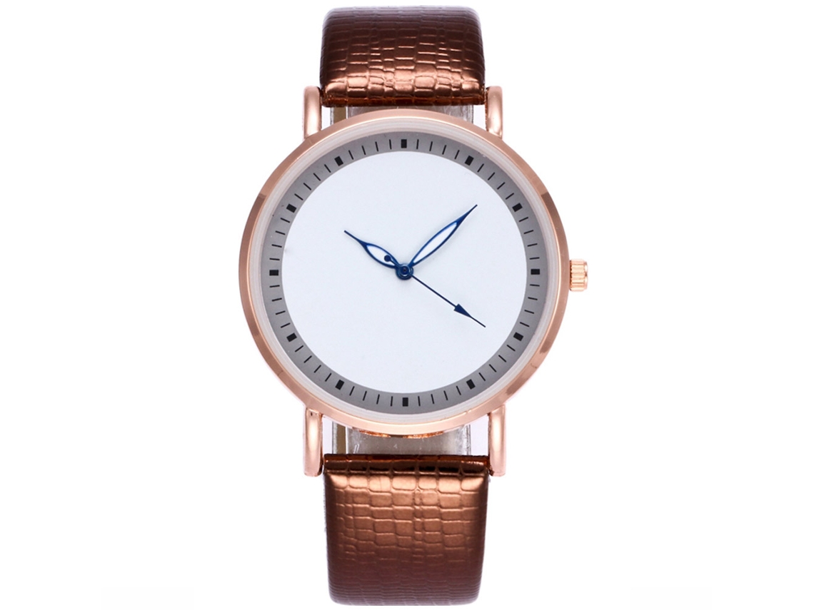 Reloj De Pareja Ultradelgado Luminoso De Cuero Pu Y Aleación De Quartzo (café)