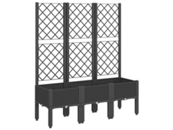 Jardinera con enrejado PP negro VIDAXL (120 x 40 x 142 cm)
