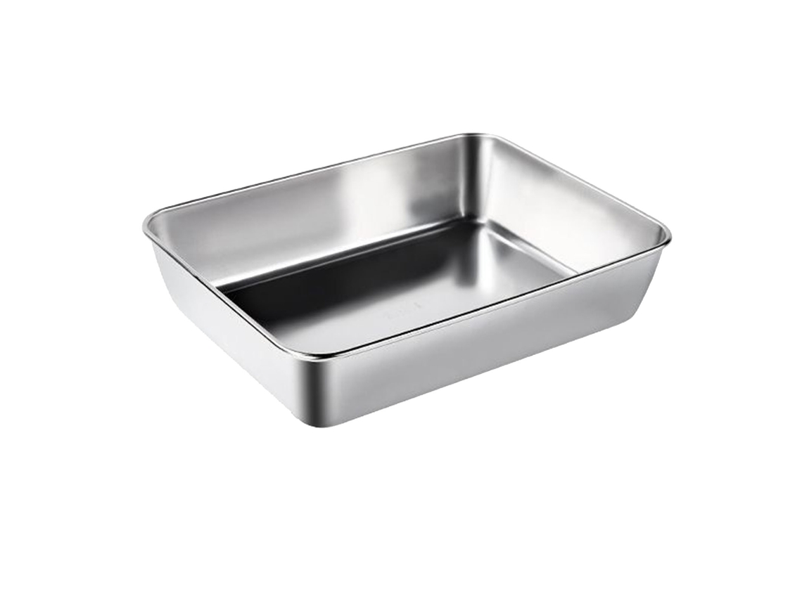 Bandeja Rectangular De Acero Inoxidable 304 De 2200 Ml Para Alimentos, Verduras, Frutas Y Lavavajillas.
