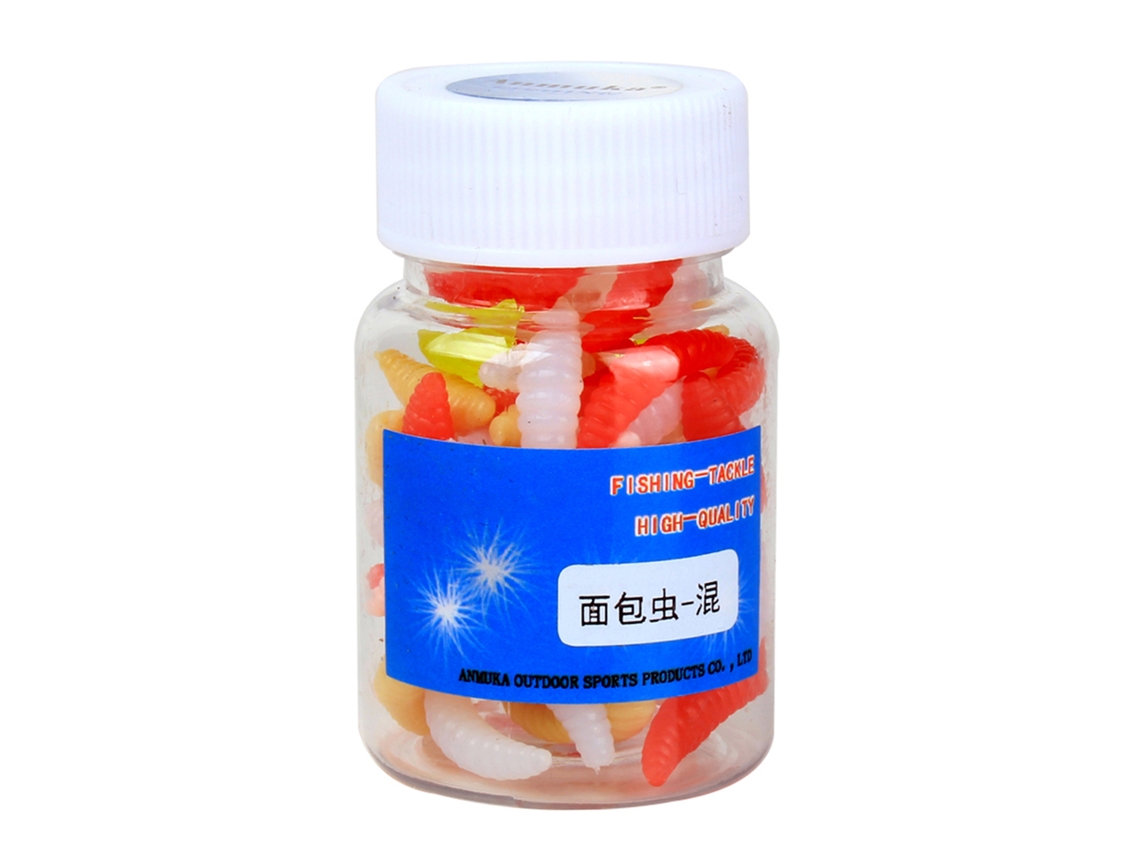 80pcs Isca De Pesca Mole 2cm Maggot Grub Worm Iscas Artificiais Soft Bait Lures