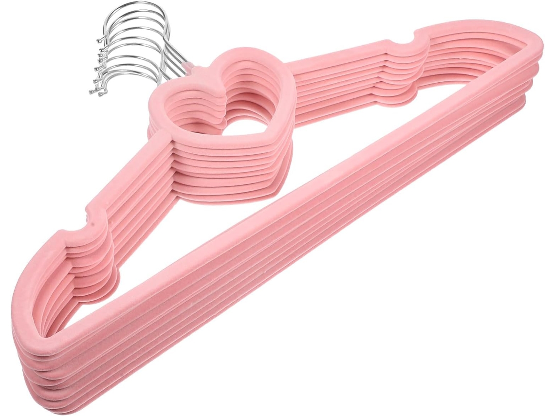 Perchas Plástico Antideslizantes Forma Corazón Juego 10 Unidades Faldas Chaquetas Ideales Organizar Secar