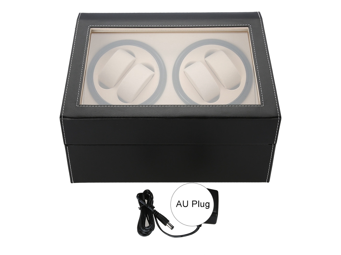 Caja giratoria automática para 4 relojes automáticos con espacio para 6 correas