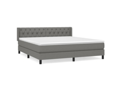 Maison Exclusive - Cama Box Spring Con Colchón Tela Gris Oscuro 160x200 Cm