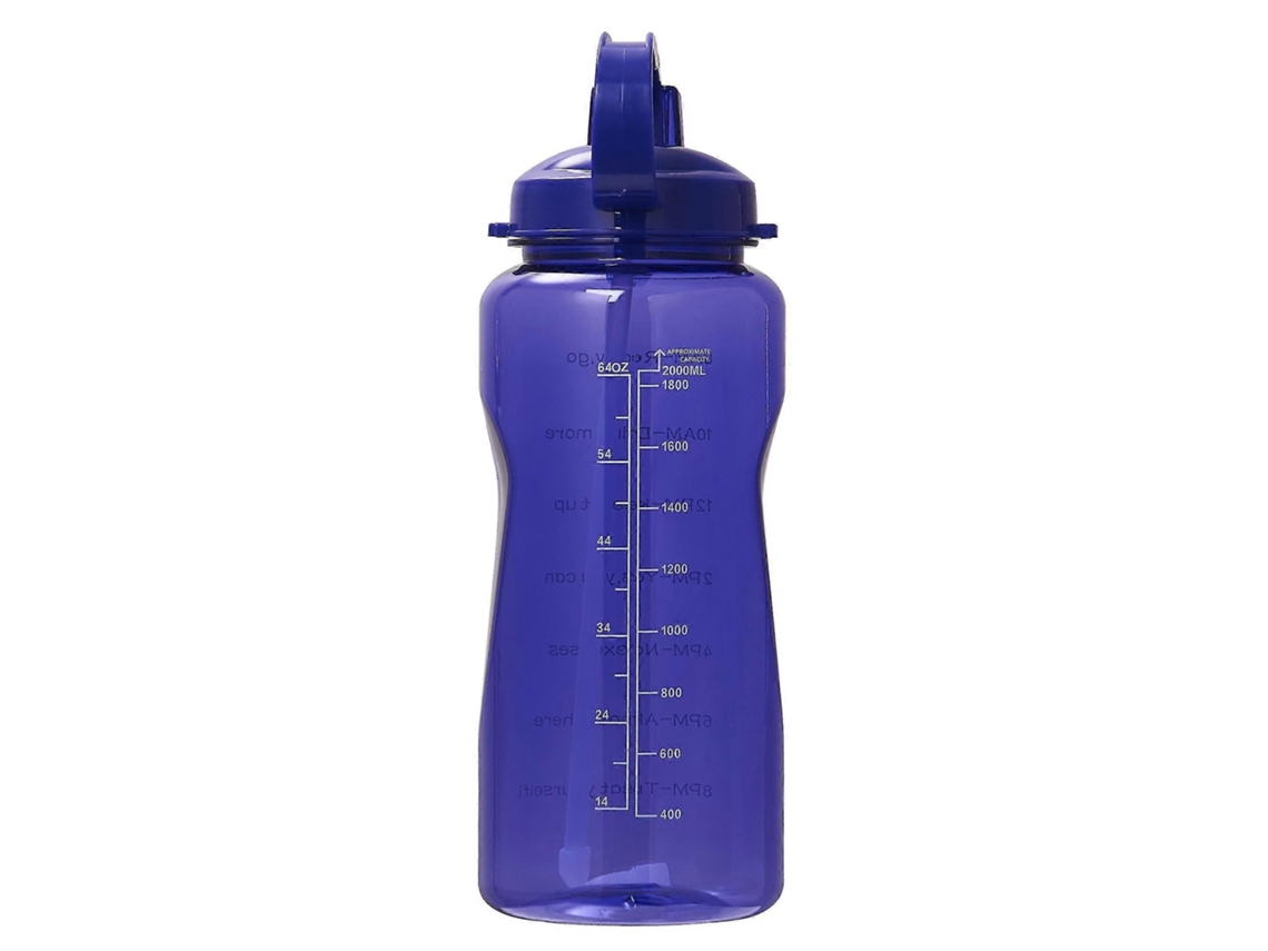 Botella De Agua Con Marcador De Tiempo De 2000 Ml, Botella Deportiva Motivacional Para Gimnasio Con Pajita Rosewell
