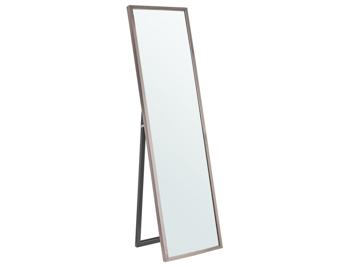 Espejo de pie BELIANI Torcy de Material sintético Plateado 40x2x140