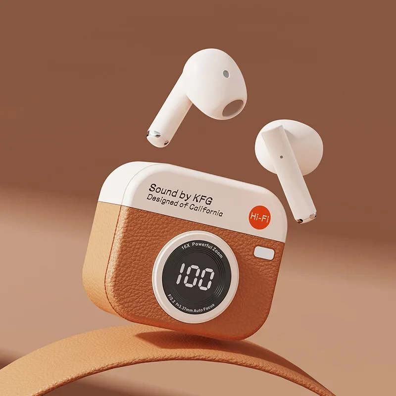 Auriculares Estéreo Deportivos Inalámbricos Bluetooth Intraaurales Con Cancelación De Ruido Y Estuche De Carga (marrón)